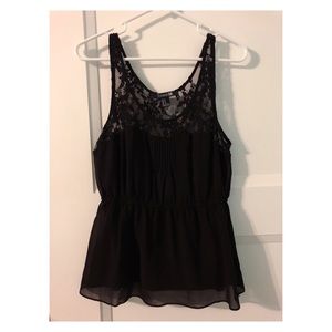 Black tank with lace